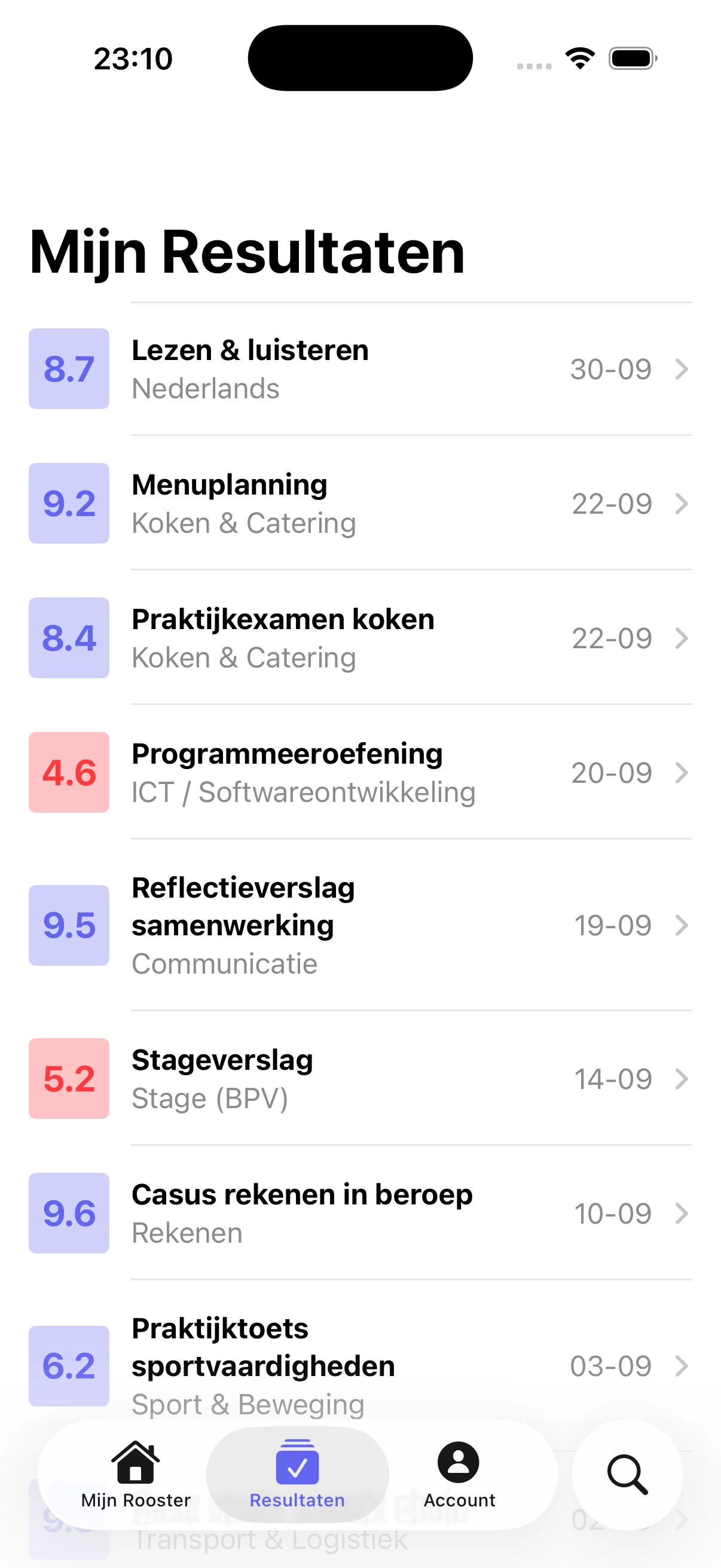 Cijfers en studieresultaten